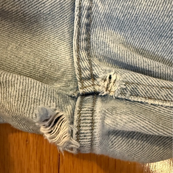 Agolde Riley High Rise Button Fly Straight Crop Denim Jeans Size 30 * Flaws - Picture 12 of 14